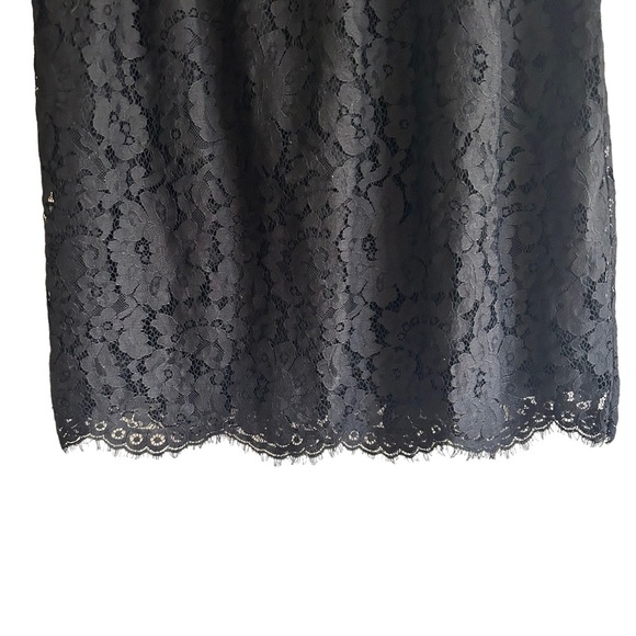 Joie Lebanon Black V-Neck Eyelash Sleeveless Womens Cocktail Lace Dress Size M - Picture 9 of 15